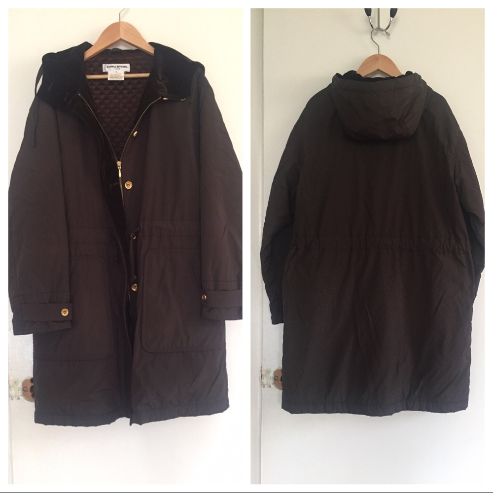 Vintage Parka Coat Sonia Rykiel Hooded quilted s